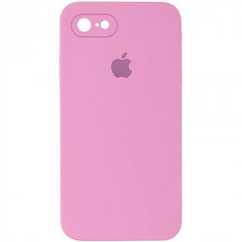 Silicone case for iphone 7/8/se 2020 ( 6) light pink (квадратный) square side