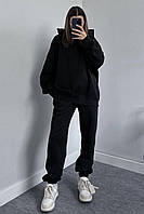 Женский спортивный костюм на флисе черного цвета р.44-50 168799S