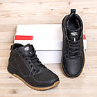 Чоловічі зимові шкіряні кросівки Clasic Black, фото 5