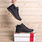 Чоловічі зимові шкіряні кросівки Clasic Black, фото 6