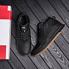 Чоловічі зимові шкіряні кросівки Clasic Black, фото 10