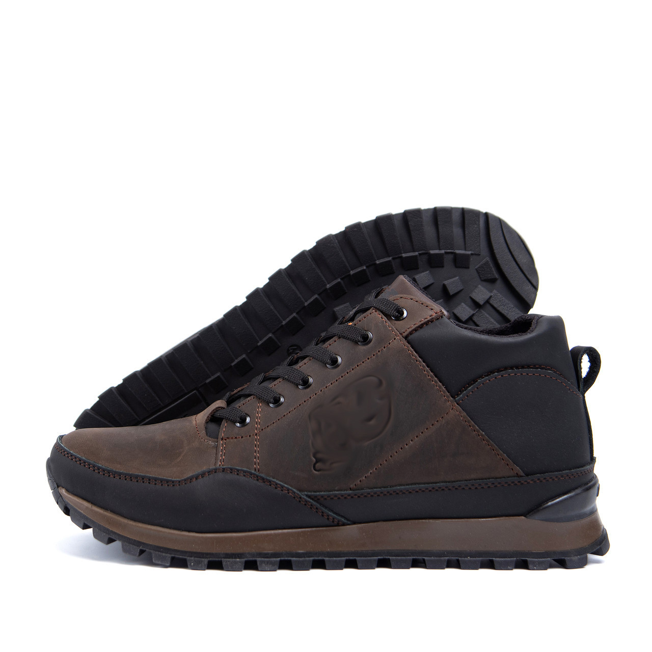 Чоловічі зимові шкіряні кросівки Chocolate, фото 1
