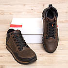 Чоловічі зимові шкіряні кросівки Chocolate, фото 5