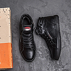 Чоловічі зимові шкіряні черевики Black, фото 7