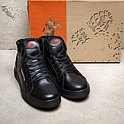 Чоловічі зимові шкіряні черевики Black, фото 9