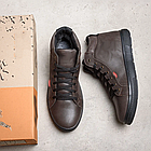 Чоловічі зимові шкіряні кросівки Brown Classic, фото 6