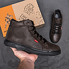 Чоловічі зимові шкіряні кросівки Brown Classic, фото 8