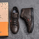 Чоловічі зимові шкіряні кросівки Brown Classic, фото 10