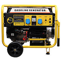 Генератор бензиновый 5,5/5,0 кВт электрозапуск / медная обмотка, рама с колесами, АКБ в комплекте BS6500E
