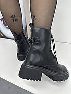 Черевики жіночі зимові MyClassic W123-T1ZM чорні на шнурівці 36, фото 5