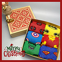 Наборы носков качественные на 6 пар в подарочной коробке, оригинальные подарки на новый год на праздники