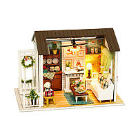 Кукольный дом конструктор DIY Cute Room 8008-D Гостиная с верандой и камином