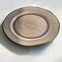 Тарілка керамічна мілка "Терра", 22x2см, Сірий
