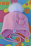 Зимові шапки з хутряним помпоном., фото 3