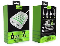 Сетевое зарядное устройство LDNio A6702 EU 6 USB, 7A White (A6702)