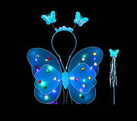 Карнавальный наряд светящийся Бабочка 14115 голубой