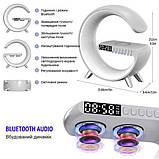 Нічник Smart Light з бездротовою зарядкою, колонкою та годинником Чорний, фото 6