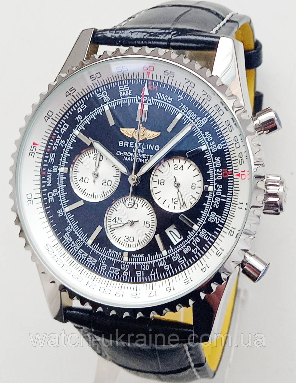 Годинник чоловічий Navitimer black хронограф.карт.ААА