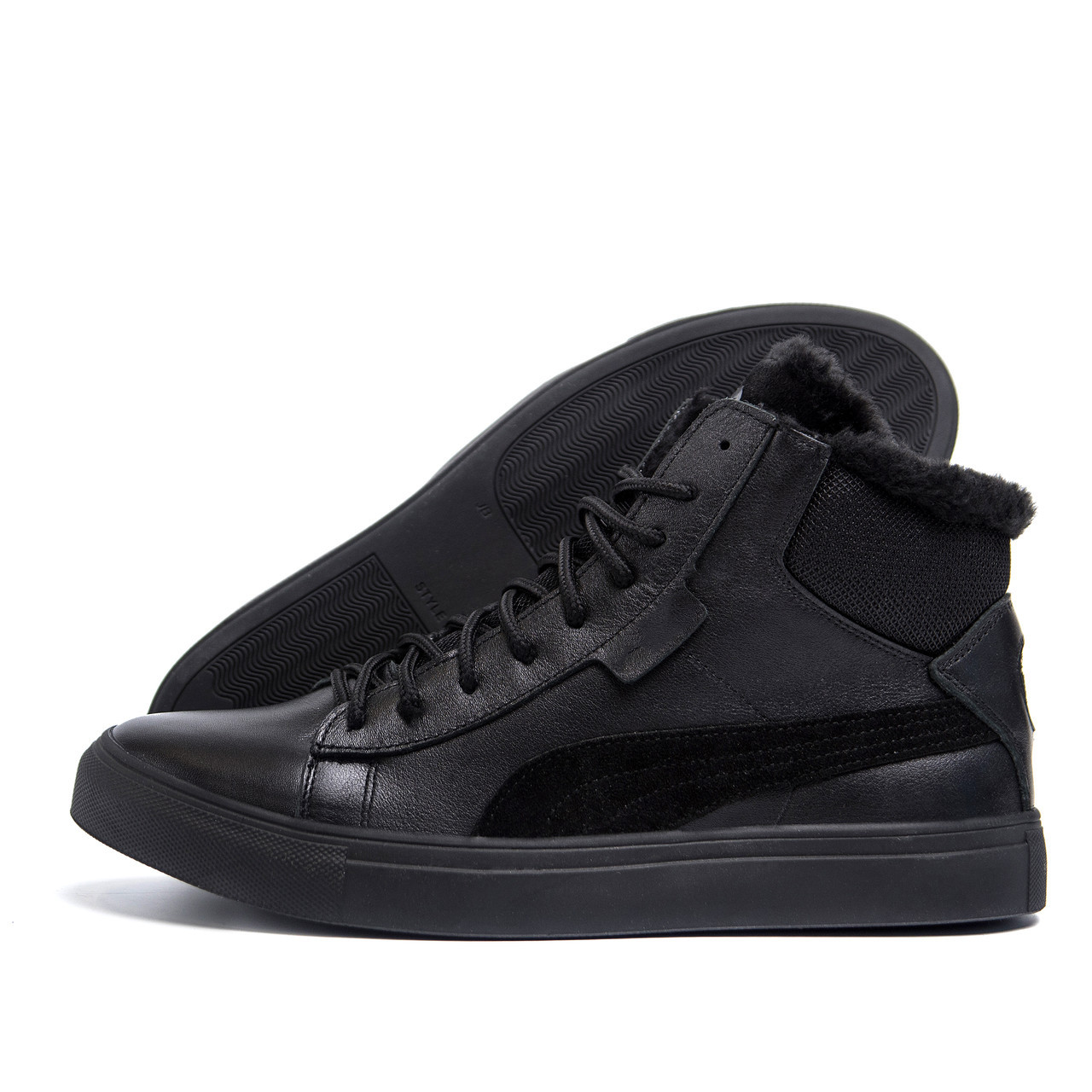 Чоловічі зимові черевик Black Leather