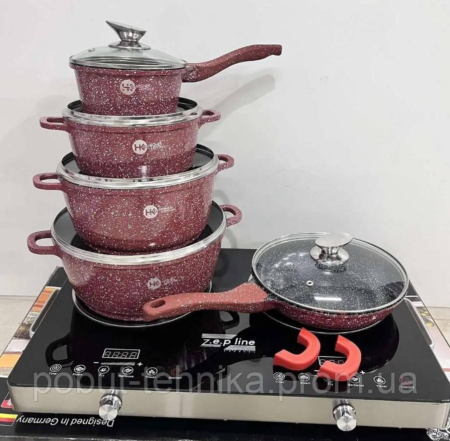 Набор кастрюль и сковорода с керамическим антипригарным покрытием, набор посуды на подарок - фото 1 - id-p2038967615