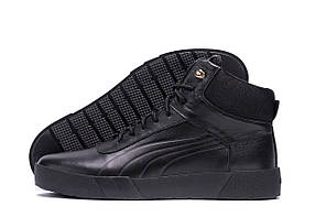 Чоловічі зимові черевики  Black Leather