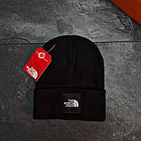 Шапка зимняя The North Face Теплая шапка с нашивкой The North Face Шапка tnf