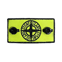 Патч - Stone Island / Стон Айленд + 2 пуговицы - Термопатч Black x Yellow