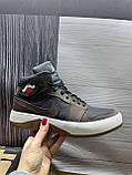 Nike Air Jordan зимние отличные кожаные высокие кроссовки для мужчин черные, фото 9