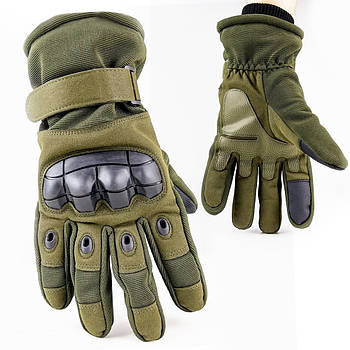 Тактичні зимові рукавички з сенсорним пальцем, розмір XXL / Водонепроникні утеплені рукавички з хутром