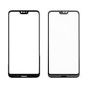 Скло тачскрина c OCA плівкою NOKIA 7.1 (TA-1095) чорне, з олеофобним покриттям, загартоване