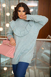 Подовжений в'язаний жіночий светр Розмір універсальний 50-58