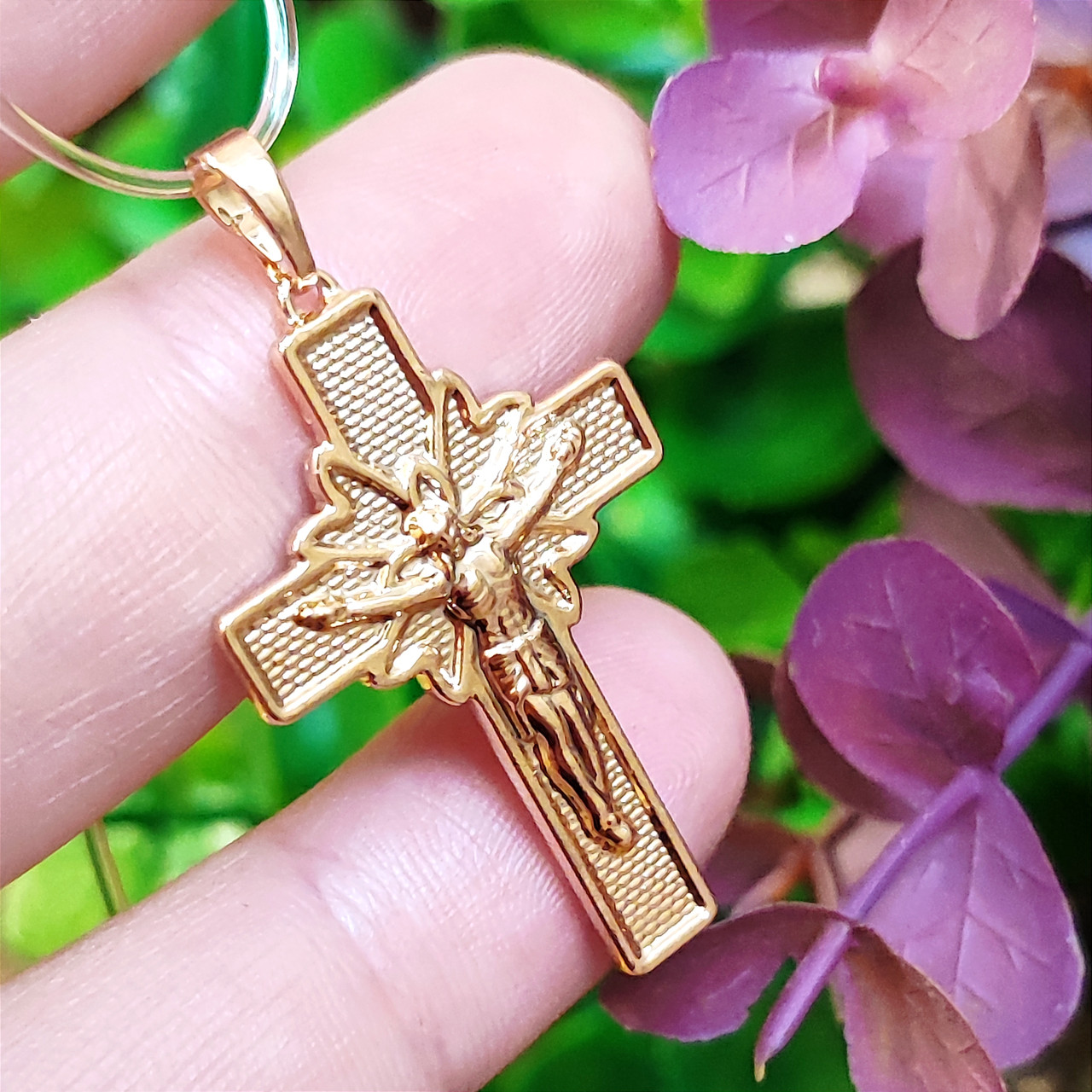 Хрестик Xuping Jewelry довжина з вушком 3.8см ширина 2см медичне золото позолота 18К к326