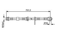 Шланг тормозной передний Mitsubishi L200/Pajero Sport 05- (720мм)