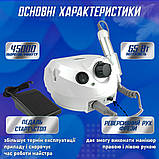 Набір для манікюру фрезер для манікюру ZS-601 65W 45000об лампа для манікюру 80 Вт Sun X + витяжка та гель лак, фото 3