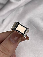 Срібна чоловіча печатка - перстень із золотом