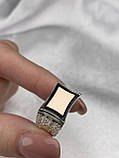 Срібна чоловіча печатка - перстень із золотом, фото 2