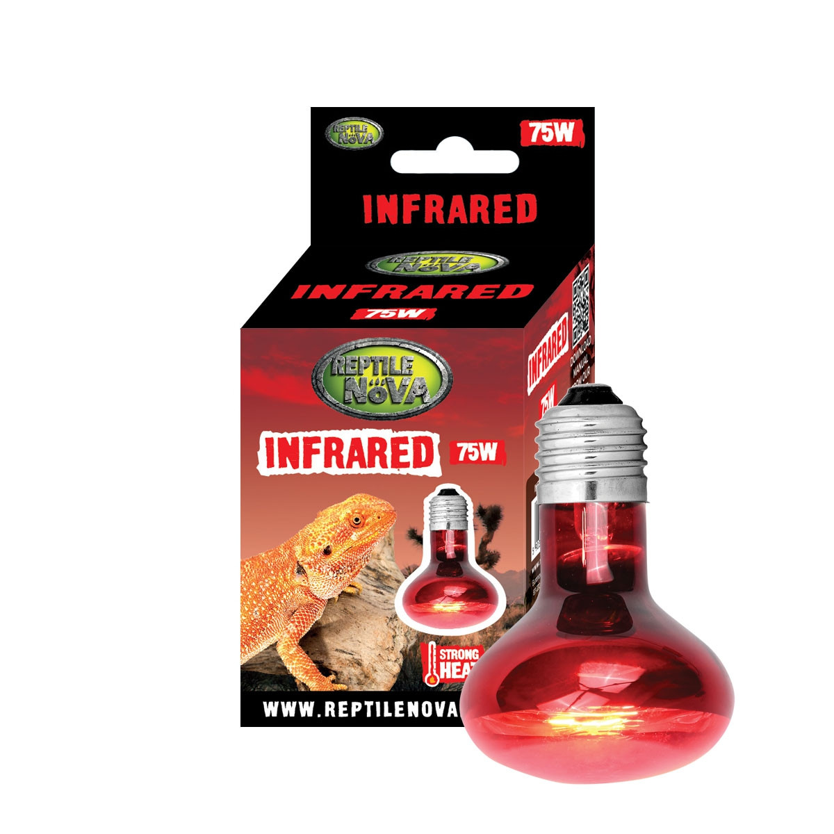 Інфрачервона нагрівальна лампа UVA - REPTILE NOVA INFRARED 75 Вт