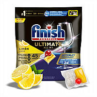 Капсули для миття посуду в посудомийних машинах FINISH ULTIMATE lemon 45шт