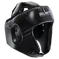 Шлем боксерский открытый с защитой макушки ZELART BO-8682 S-58см черный