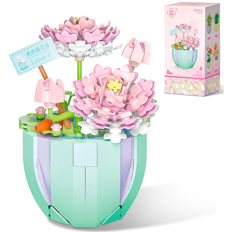 3D конструктор-набір будівельних блоків Lesko YZ 2084 квітковий конструктор Лотос 312 деталі