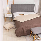 Покривало стеганное двостороннє "Дует" 210х220 см колор Шоколадно-ванільний, фото 3