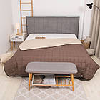 Покривало стеганное двостороннє "Дует" 210х220 см колор Шоколадно-ванільний, фото 7