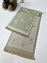 Теплий дитячий шарф Міккі Love 150*33 см оливковий