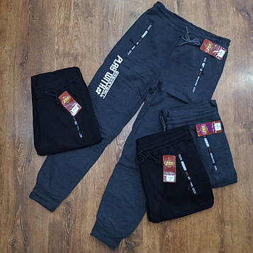 Теплі чоловічі спортивні штани з начосом,2 кишені Art: 6126 Опт(упаковками по 12 шт.)