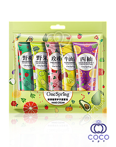 Подарунковий набір кремів для рук One Spring Hand Cream 5*30 грамів