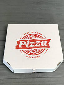 Коробка для піци c малюнком Town 300Х300Х30 мм. (червона печатка)  Відправка м. Ірпінь