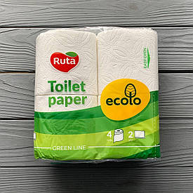 Папір туалетний Ecolo двошаровий (4рул/уп)  Відправка м. Ірпінь