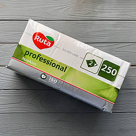 Серветки Ruta Professional 33х33см 2шар білі 1/4 (250шт/уп|4уп/ящ)