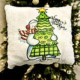 Подушка нічник Сніговичок — світна подушка Новорічний сніговик — дитяча подушка іграшка, фото 3