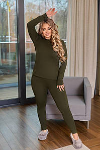 Комплект термобілизни на флісі колір хакі батал Розміри: 46-48, 50-52, 54-56, 58-60, 62-64, 66-68